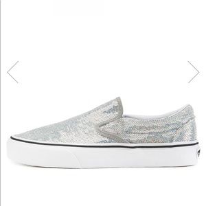 Women’s Vans Slip On Sneaker - Silver Sequins